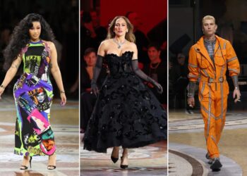 Cardi B, Jennifer Lopez en mgk op de catwalk tijdens Milan Fashion Week.