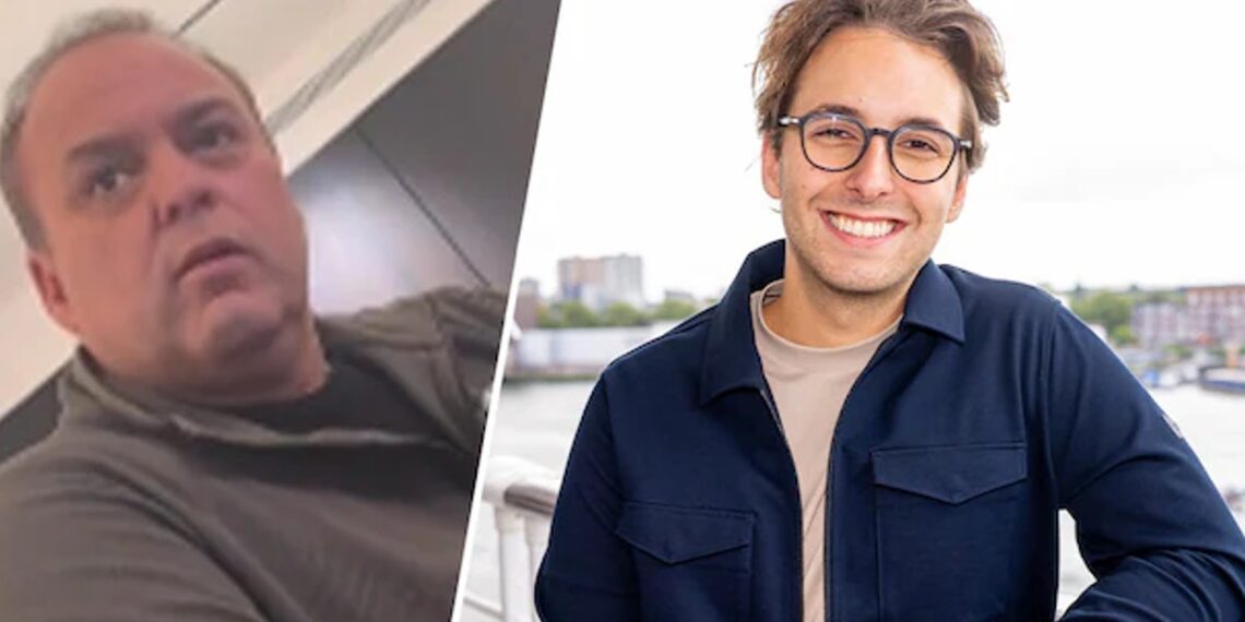 Frans Bauer en zijn zoon Christiaan tijdens een uitje, bekend van zijn humoristische pranks.