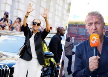 Céline Dion tijdens haar comeback in Parijs