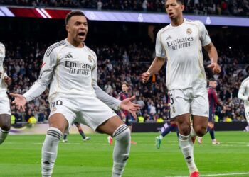 Kylian Mbappé tijdens een wedstrijd voor Real Madrid.