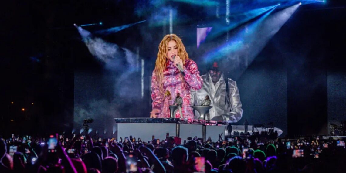 Shakira tijdens haar openingsconcert in Madrid, september 2026.