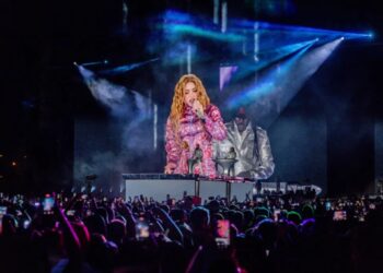 Shakira tijdens haar openingsconcert in Madrid, september 2026.