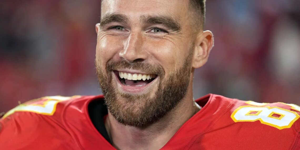 Travis Kelce en Taylor Swift op hun bruiloft